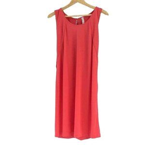 Miilla Womens Stretch Sheath Dress Coral Pink Med Knit Zip Keyhole Sleeveless
